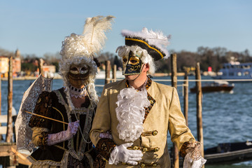Fototapeta na wymiar Carnival masks the annual event sustain in Venice Italy