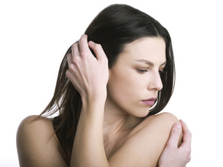 Fototapeta premium Mano tra i capelli