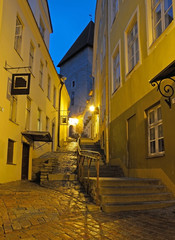 Evening view of the street in Tallinn