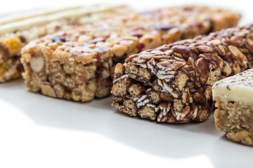 a variety of muesli bars