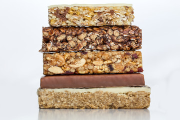 a variety of muesli bars