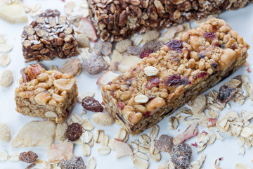 a variety of muesli bars