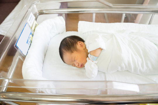 Newborn Baby In The Hospital Room