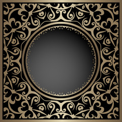 Gold circle frame template