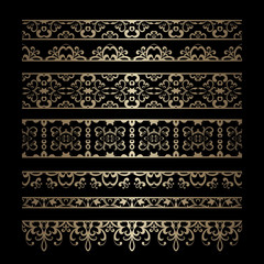Set of gold border ornaments