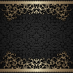 Vintage frame with gold swirly borders