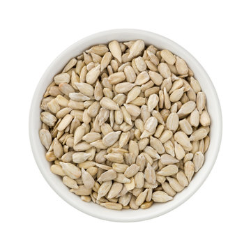 Sunflower Seeds in a Ceramic Bowl