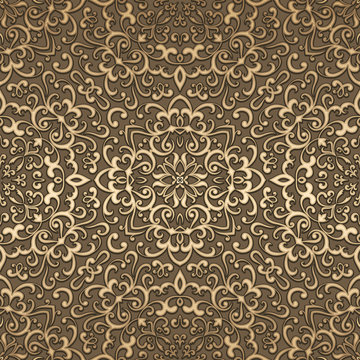 Gold background, seamless pattern