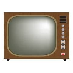 retro television. vector illustration of vintage tv set. isolated on white. gradient mesh used.