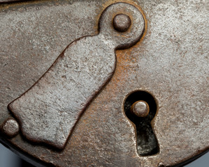 Rusty lock, old padlock

