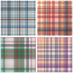 Abstract Tartan Chekered Seamless Pattern Set