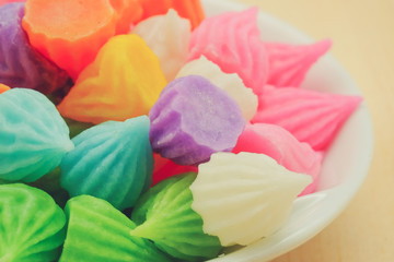Aalaw thai candy dessert with filter effect retro vintage style