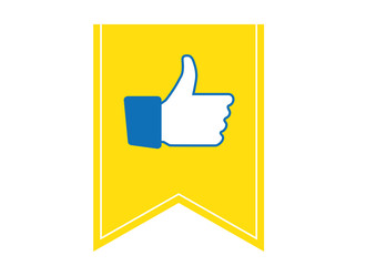 Obraz premium Like hand on banner