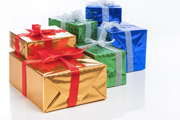 Fototapeta premium Presents and Celebration Concepts. Many Colorful Wrapped Up Gifts