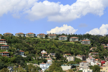 Obraz premium Bosphorus residential houses,Istanbul,Turkey.