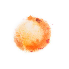 Fototapeta premium Orange watercolor aquarelle hand drawn on white background