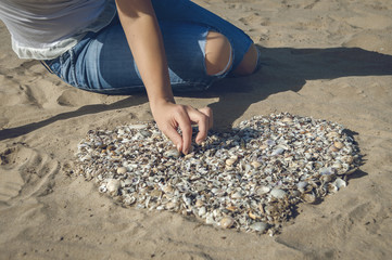  heart on sand