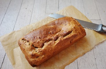Vegan home baked banana bread