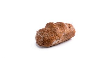 rye bread brown color on a white background
