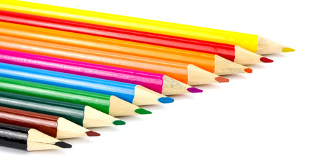 Colour pencils isolated on white background!!