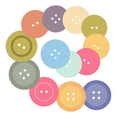 Nice picture with buttons painted in delicate colors