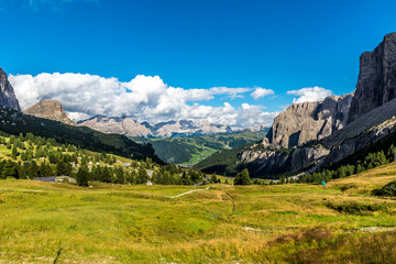 Obraz premium Dolomites Italy - Val Gardena - Passo Sella