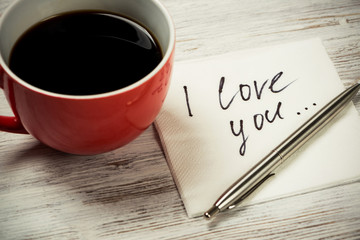 Message written on napkin