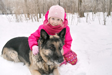 Girl And Dog