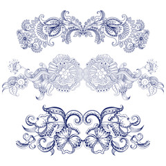 Borders with sketch doodles decorative ornate