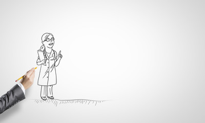Sketch of woman doctor