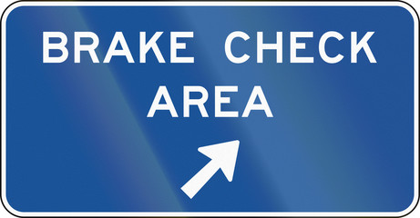 United States MUTCD guide road sign - Brake check area