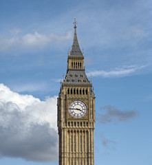 Fototapeta na wymiar Palace of Westminster (Houses of Parliament) Elizabeth Tower (Big Ben clock tower), London, United Kingdom