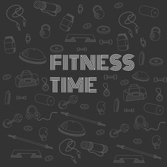 Fitness time, linear icons