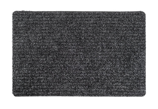 Gray door mat on white background
