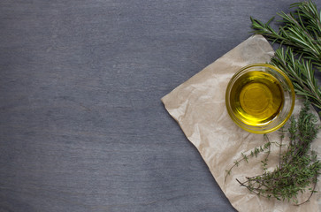 Some herb and olive oil