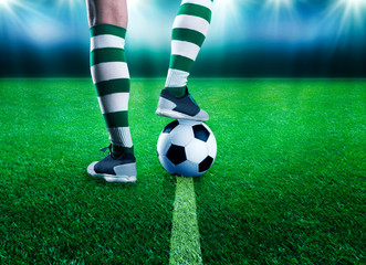 Football-player on the  football ground