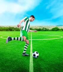 Football-player on the football ground
