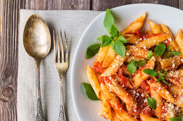Penne pasta in tomato sauce