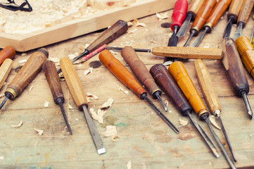 Work bench of italian artisan