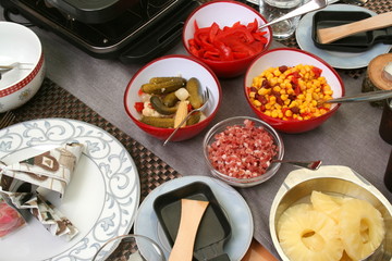 Zutaten zum Raclette