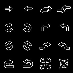 Vector line arrows icon set. Arrows Icon Object, Arrows Icon Picture, Arrows Icon Image - stock vector