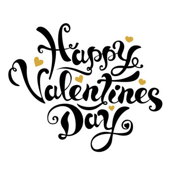 happy valentines day hand drawn lettering