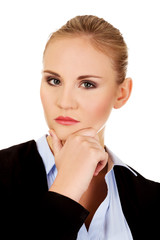 Fototapeta premium Young serious thoughtful business woman