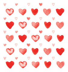 акварельный узор сердечки