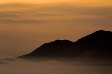 Of Sunrise And Mountain fog
