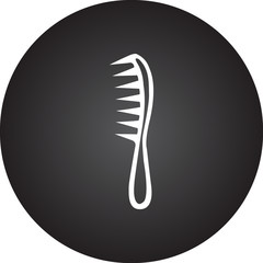 Barber comb simple icon on colorful round background
