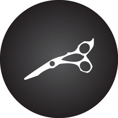 Barber scissors simple icon on colorful background