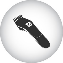 Hair clipper simple icon on colorful round background