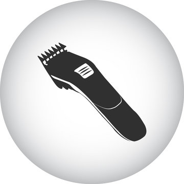 Hair Clipper Simple Icon On Colorful Round Background