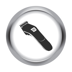 Hair clipper simple icon on colorful round background